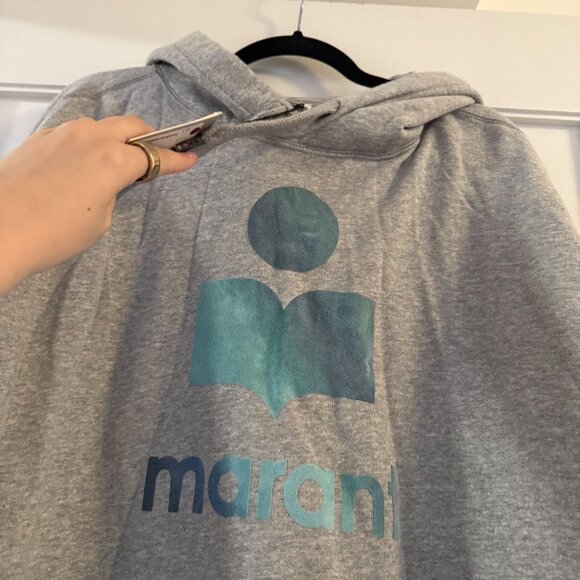NWT Isabel Marant Miley Drawstring Hoodie Sweatshirt Kangaroo Pocket Sz Medium - Picture 6 of 8